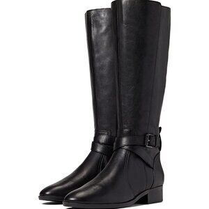 Naturalizer Womens Black Wraparound Buckled Straps Padded Wide Calf Rena Size7.5